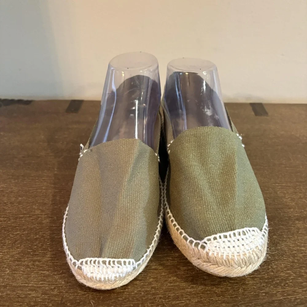 Alpargatus Shoes Womens Size 7.5 Green Canvas Espadrille Slip On Flats Summer‎